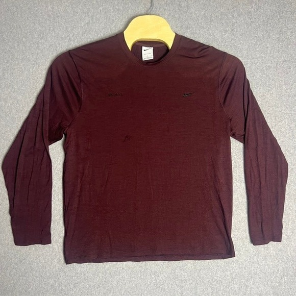 Nike Men's Maroon APS Dri Fit ADV Long Sleeve Running Training Top Size Large - Picture 1 of 8